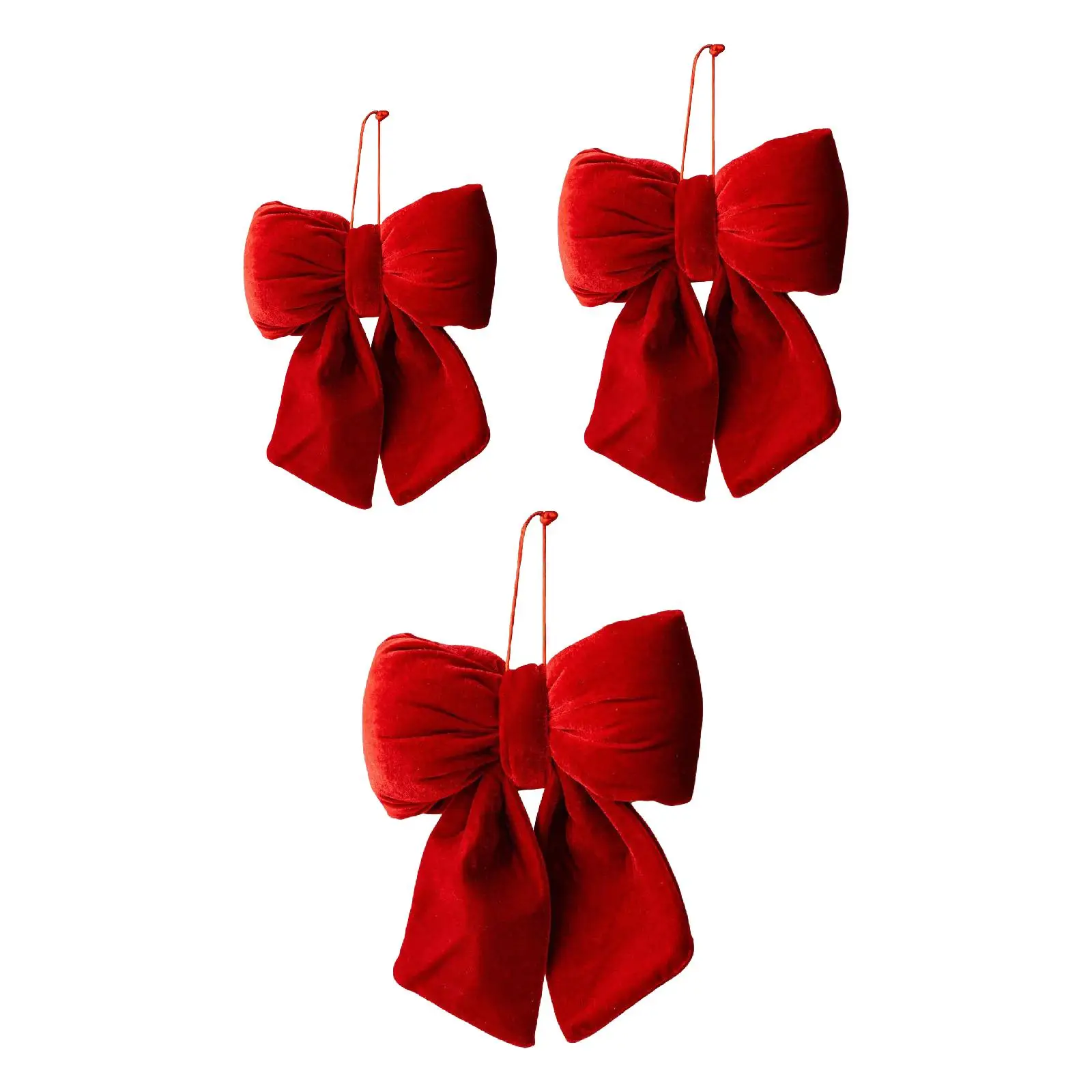 Christmas Bow Hanging Ornament Creative Decorative Velvet Bow Xmas Tree