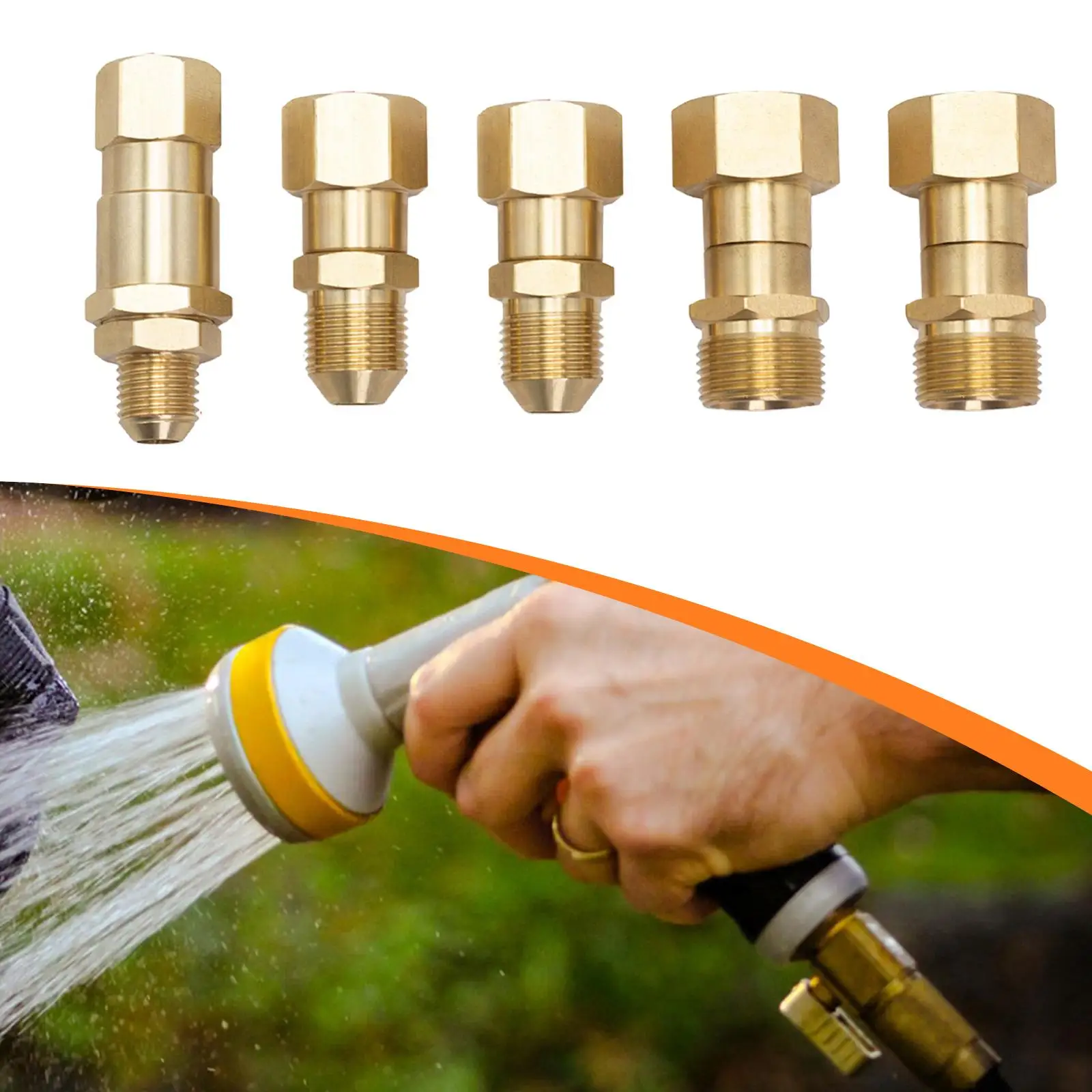 Accesorio giratorio para lavadora a presión, sin nervaduras de acero inoxidable, kit de conexión rápida, adaptador de tubo para lavadora - imagen 4