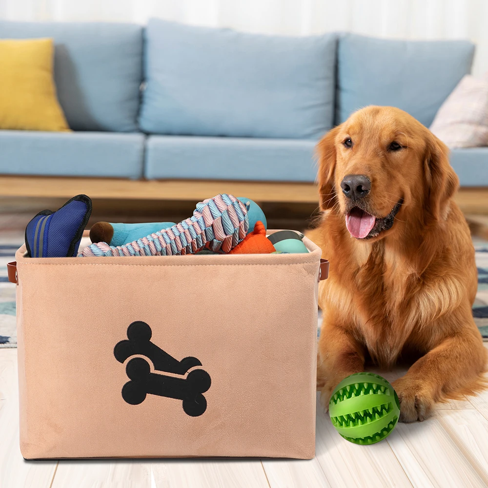 Cesta de almacenamiento de juguetes para perros y gatos, bolsa de lona plegable, caja de almacenamiento de ropa, accesorios para mascotas - imagen 2