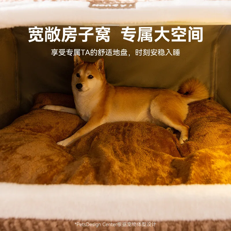 Cama nido oso 3D para perros Shiba Inu y gatos - Cálida invierno - imagen 5