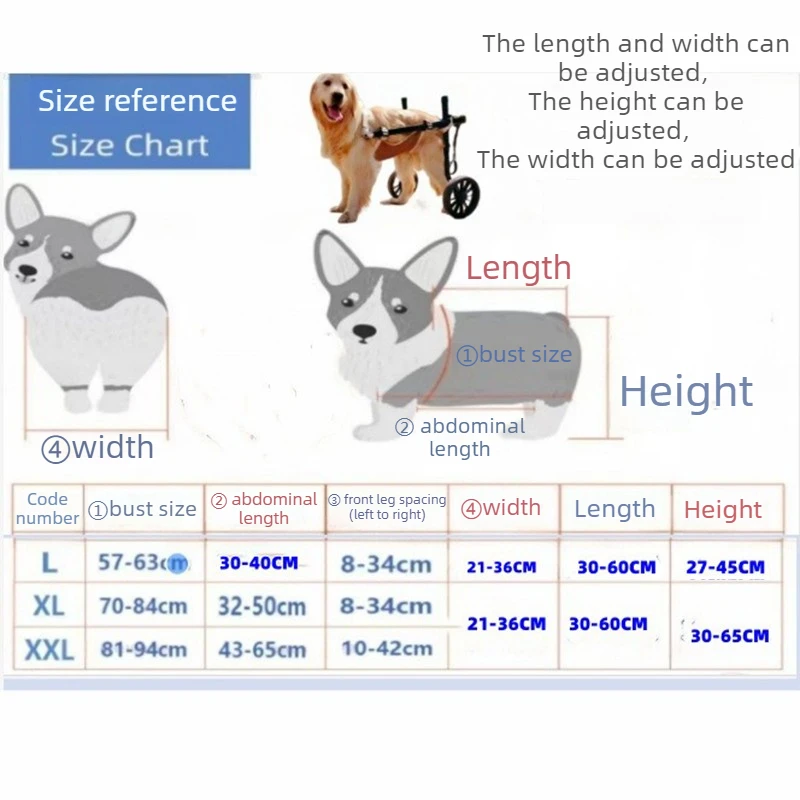 Silla de ruedas para perros vista frontal