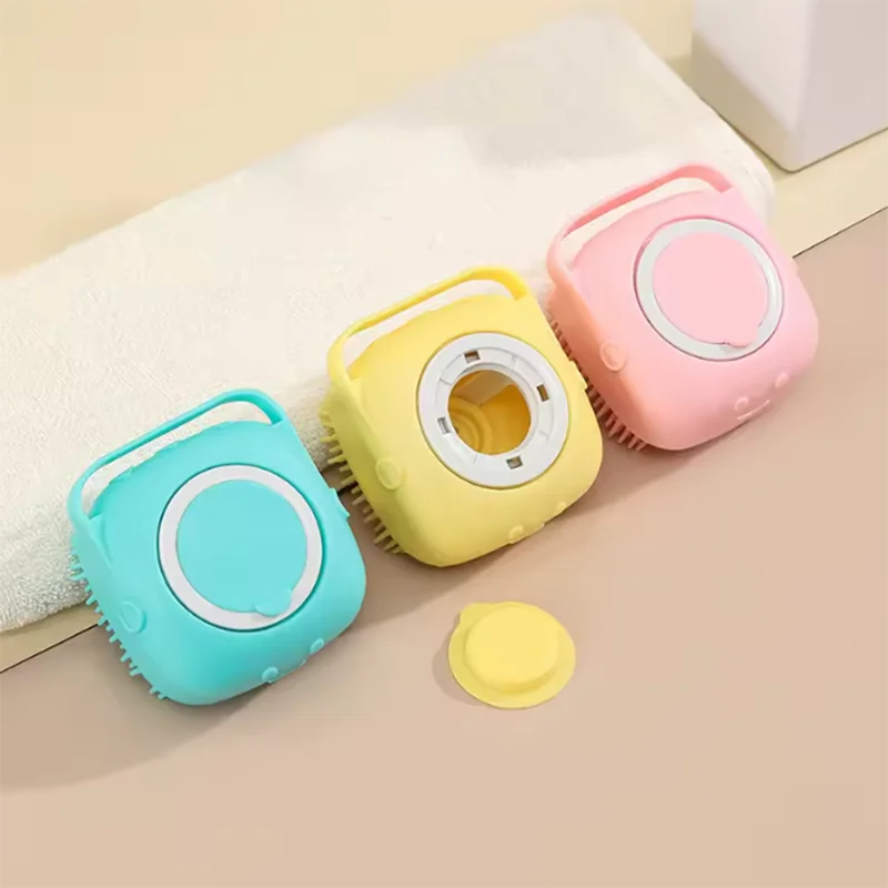 Cepillo de baño de silicona para perros y mascotas, cuidado limpio, cepillo de masaje para baño de bebé, productos seguros no tóxicos para mascotas - imagen 2
