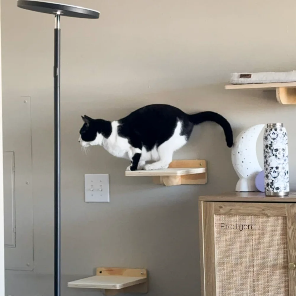 Muebles de pared para escalada de gatos, estante de escalera, hamaca montada en la pared, poste de rascado, estantes de escalera reversibles con escalera de cuerda de Sisal - imagen 4