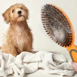 Cepillo quitapelusas doble cara para perros – Acero inoxidable