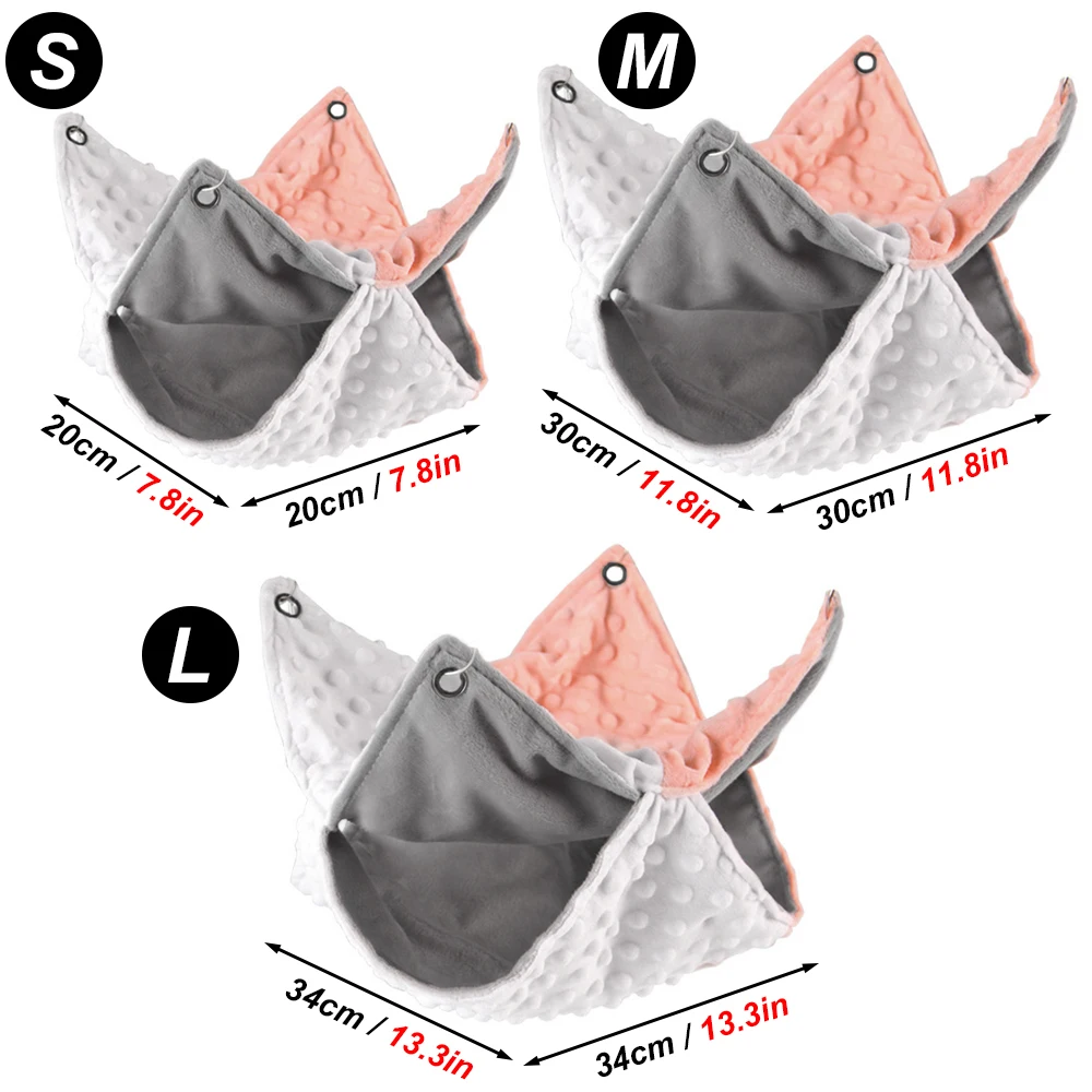 Cama colgante cálida para mascotas, hamaca doble gruesa con empalme de Color contrastante para ardilla voladora, conejillo de indias, accesorios para jaulas para mascotas, invierno - imagen 5