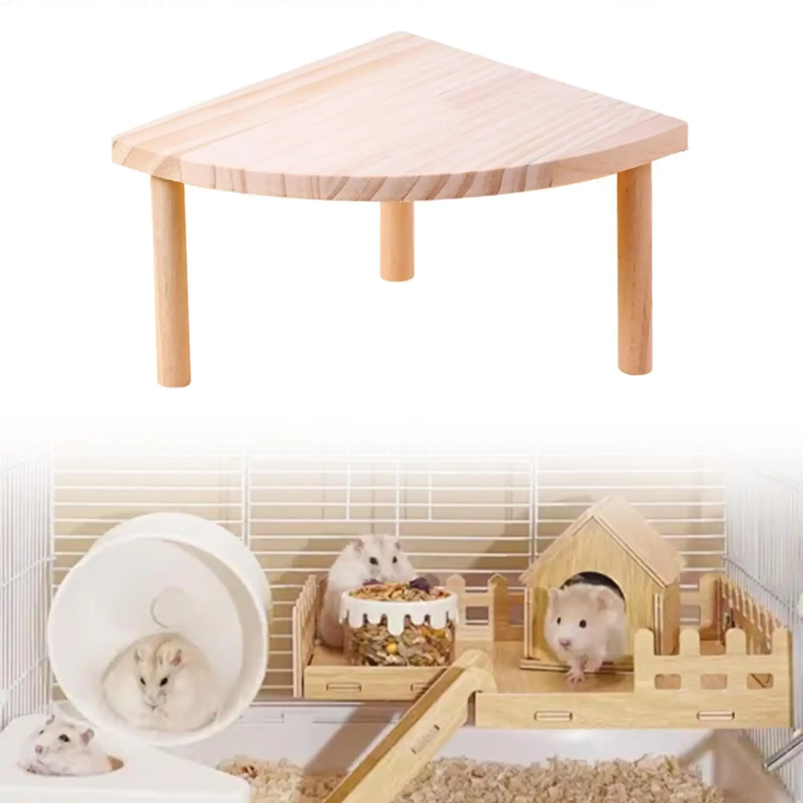 Wooden Hamster Platform Wood Toy Hamster Playground for Rat Mouse Chinchilla