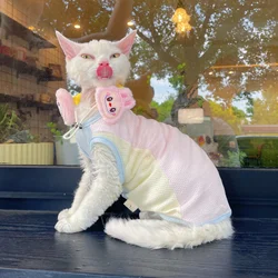 Chaleco ligero de algodón para gatos Sphynx y Devon Rex – Abrigo suave