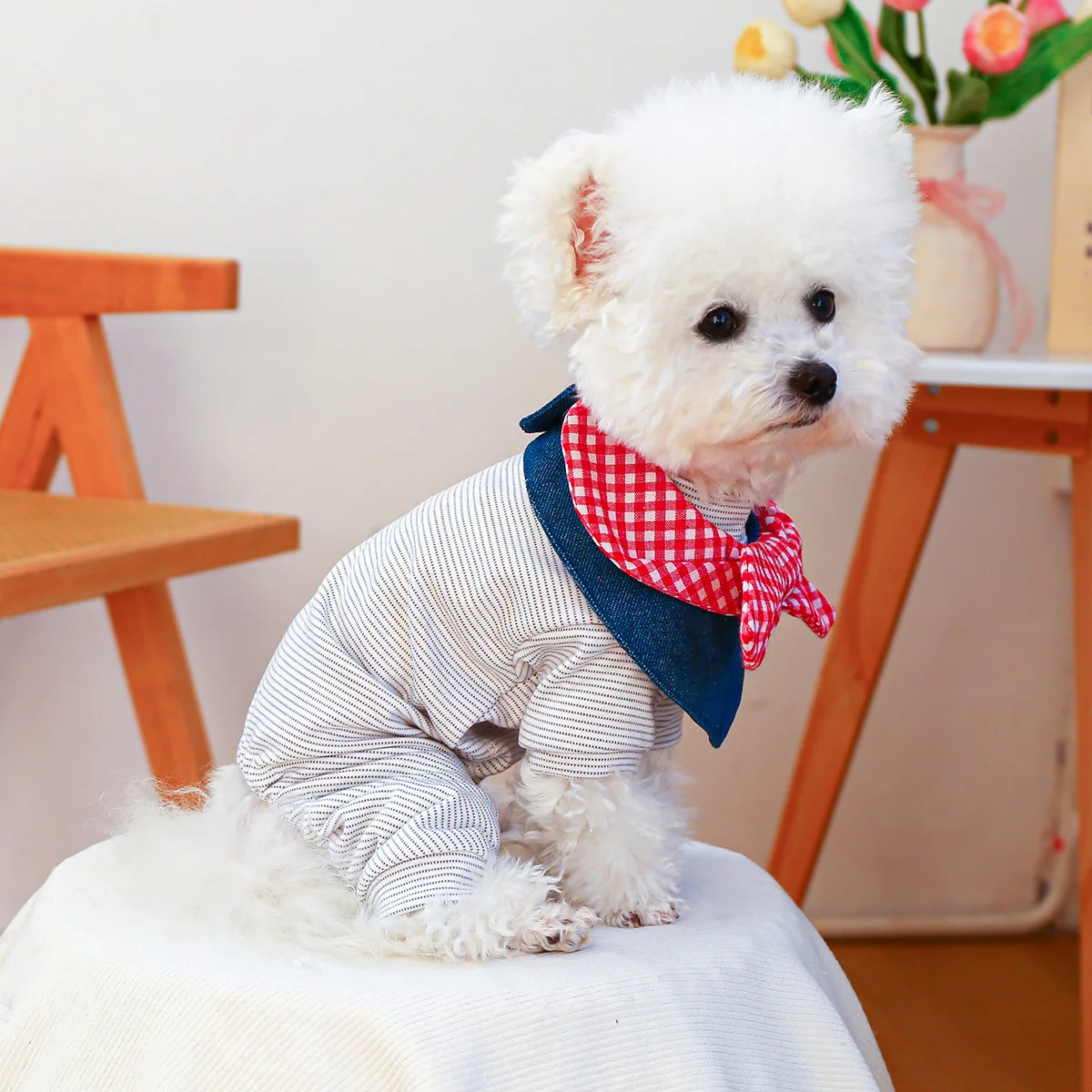 Pañuelo estilo vaquero para mascotas, babero para perros pequeños, gatos, bufanda vaquera para el cuello, Bandana occidental Kawaii, accesorios para Collar - imagen 4