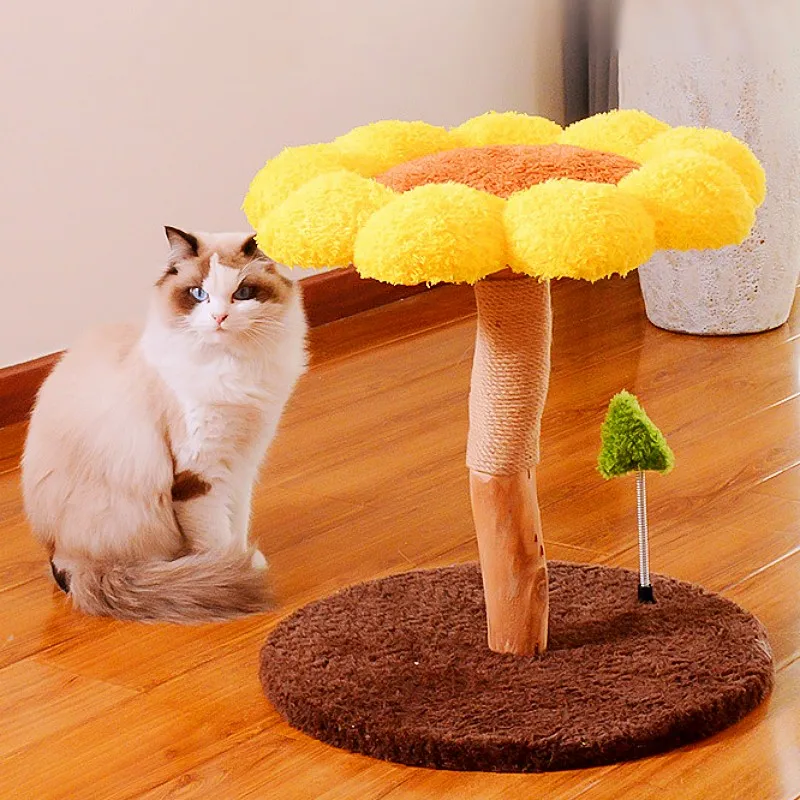 Rascador para gatos en forma de flor - Torre de madera maciza - imagen 4