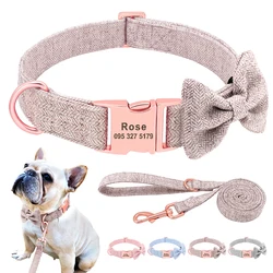 Set collar y correa con pajarita para perros