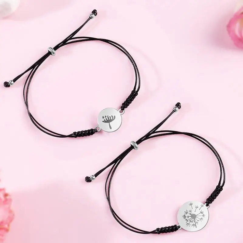 Pulsera de mano de acero de titanio a juego para madre e hija, brazalete para el día de la madre, San Valentín, Navidad - imagen 5