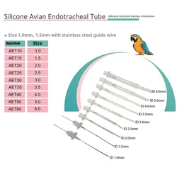 Kit 9 tubos endotraqueales silicona para aves exóticas – Tallas 1-6mm