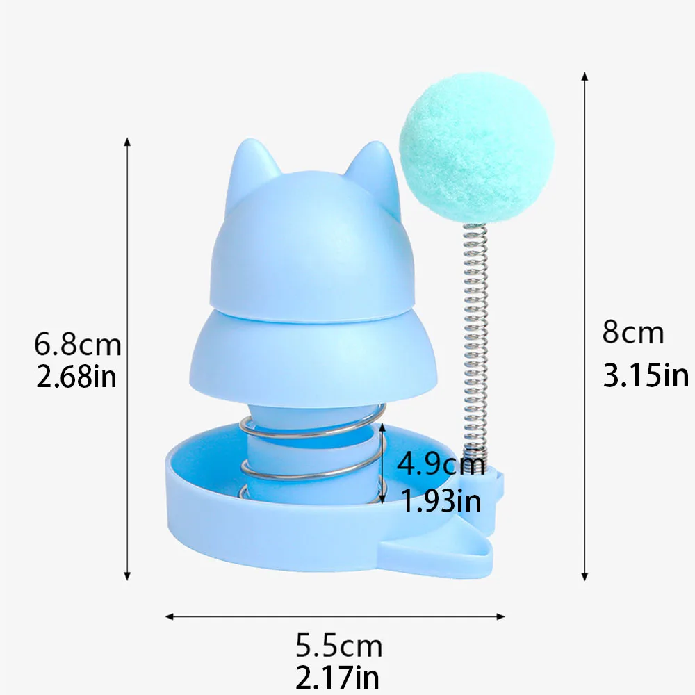 Juguete para gatos con columpio de resorte con bola de hierba gatera, rompecabezas para gatos autojuego para aliviar el aburrimiento, palo para gatos con limpieza de dientes molares, - imagen 5