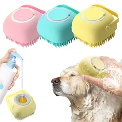 Guantes de masaje para baño de perros de silicona, cepillo para mascotas, herramienta de limpieza de baño para gatos, peine, cepillo para lata para perros, champú, suministros de aseo para perros