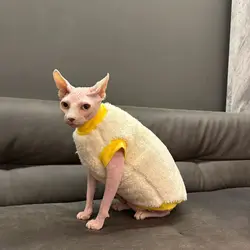 Sudadera polar invierno para gato Sphynx y Devon Rex sin pelo