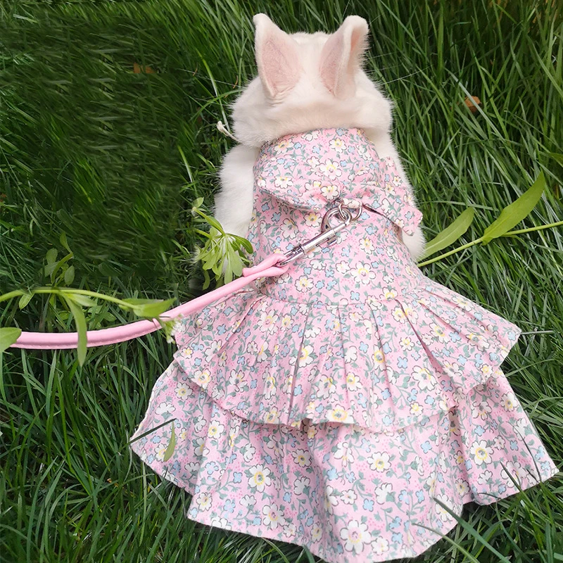 Fashion Chinchilla Rabbit Skirt Dress for Small Animals Sweet Pet Clothes with Buckle Bunny Guinea Pig  Cat mascotas Accessories - imagen 4