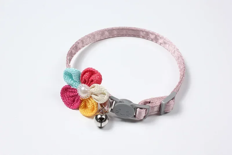 Collar ajustable con flores coloridas para mascotas, Collar para perros y gatos con campana, Collar para cachorros y gatitos, accesorios para gatos, suministros para mascotas - imagen 5