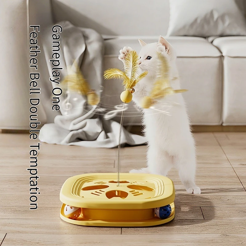 Centro de juegos 3 en 1 para gatos – campana, plumas y varita - imagen 3