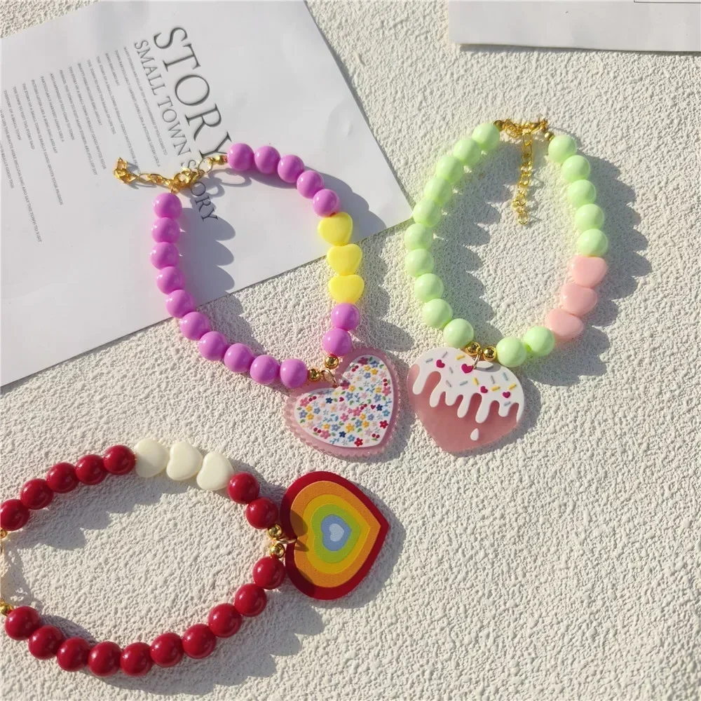 Collar de perlas para mascotas, joyería para gatos y perros, corazón de amor, productos para mascotas, regalo de cumpleaños, accesorios para fotos - imagen 4