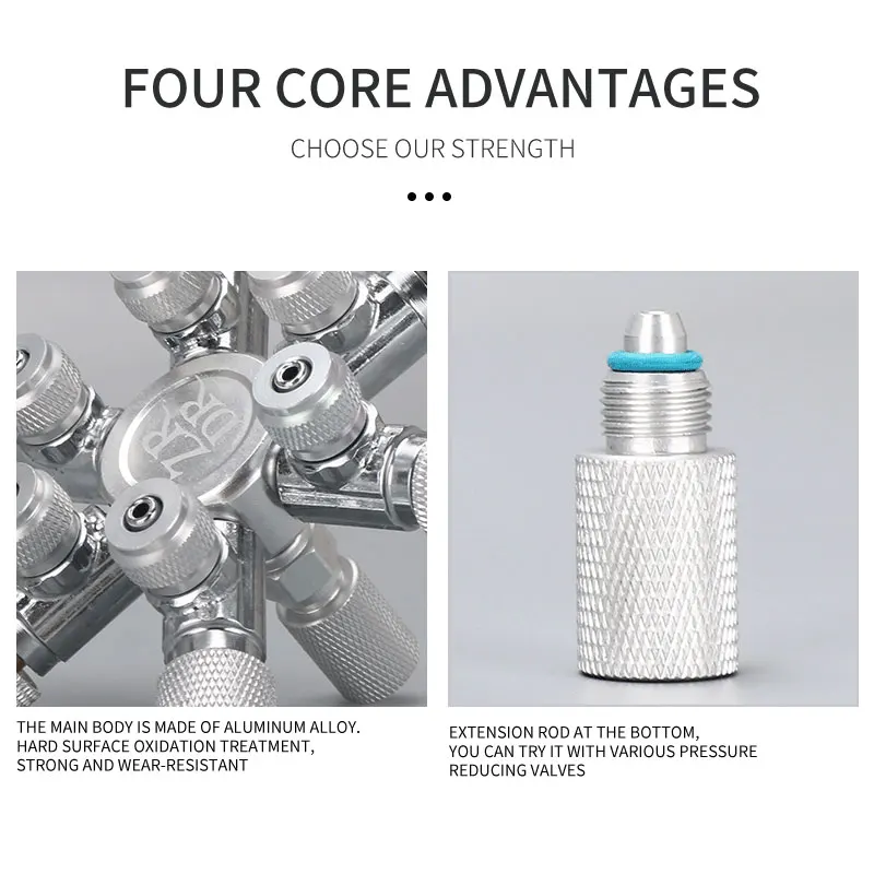 ZRDR-válvula de aguja divisora de distribuidor de CO2 multidireccional para acuario de acero inoxidable, contador de burbujas de válvula de retención para regulación de solenoide - imagen 3