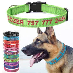 Collar bordado reflectante con nombre para perros medianos y grandes