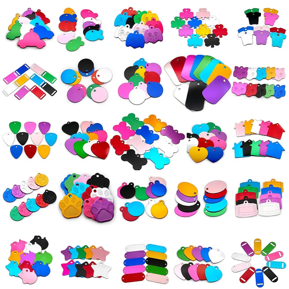Placa de identificación personalizada para perro, accesorio colgante personalizado para Collar, 100 piezas, venta al por mayor