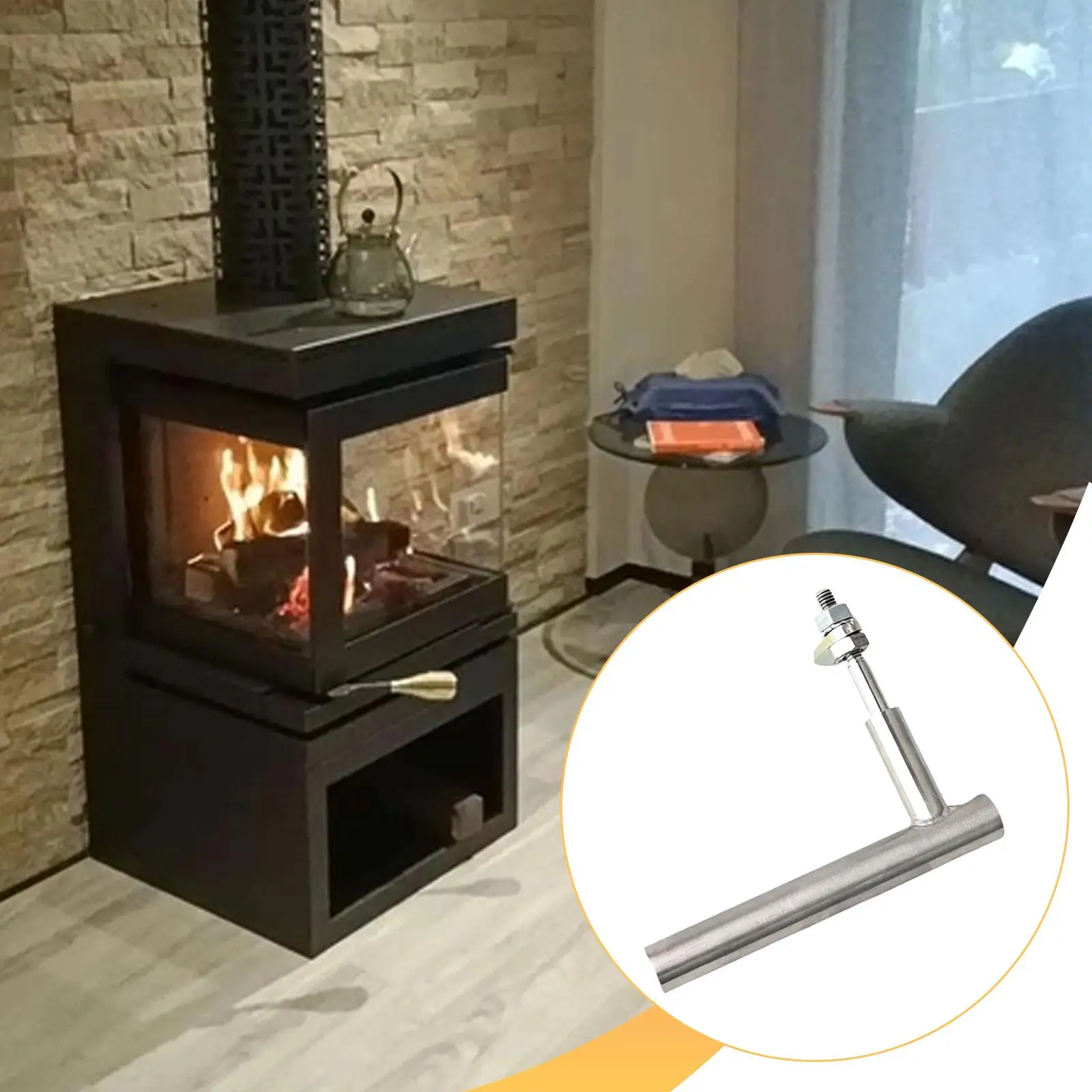 Manija de puerta de chimenea, Hardware profesional, agarre cómodo, fácil de instalar, piezas de repuesto resistentes, accesorios