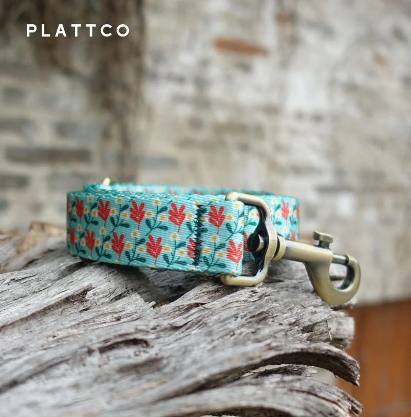 PLATTCO Correa para el cuello para mascotas grabada con diseño propio Correa personalizada para cachorros BLANCO FRANGIPANI PDL343 - imagen 5
