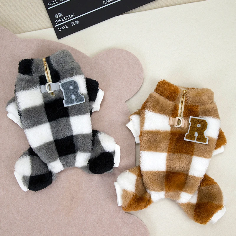 Ropa de invierno para mascotas, chaleco para perros pequeños y medianos, mono de lana suave y cálido para cachorros, trajes de Bulldog Francés para Chihuahua, abrigos Shih Tzu - imagen 2