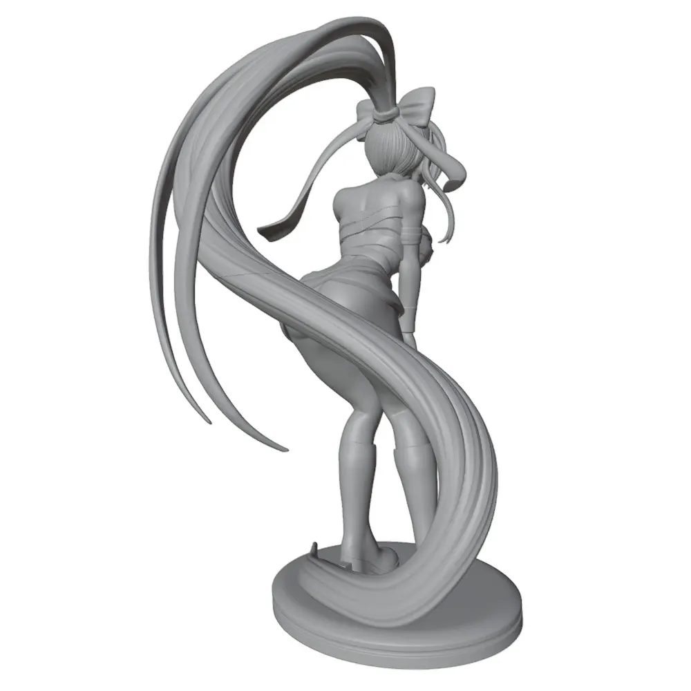 Estatua personaje anime – Miniatura gris sin montar ni pintar