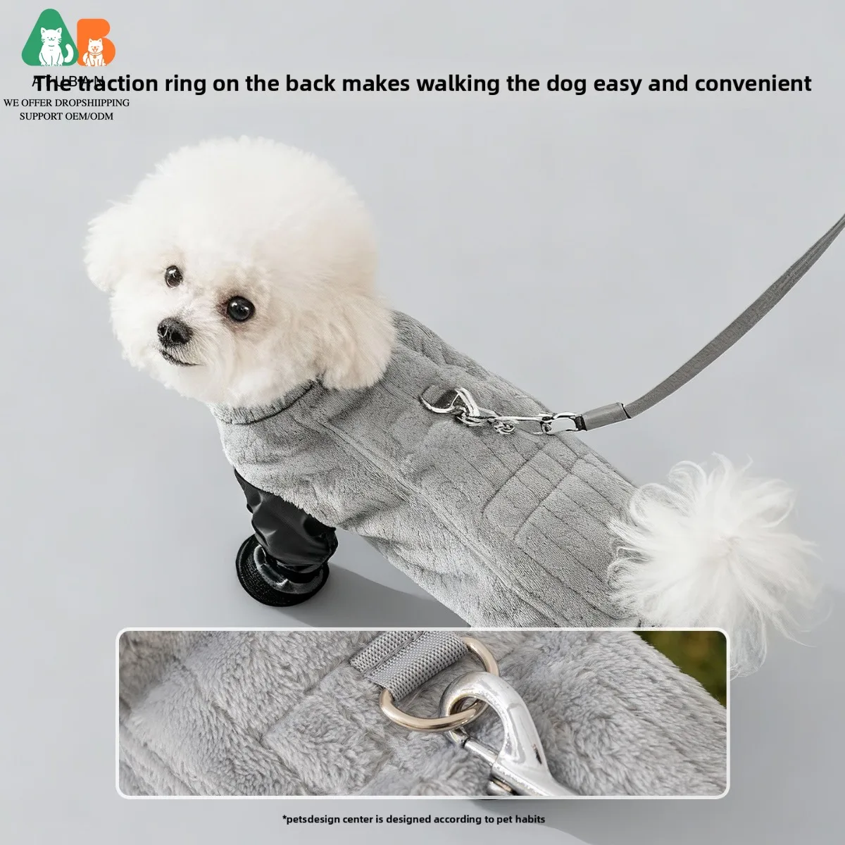 Abrigo para perros con arnés - Invierno cuello alto, reflectante - imagen 5