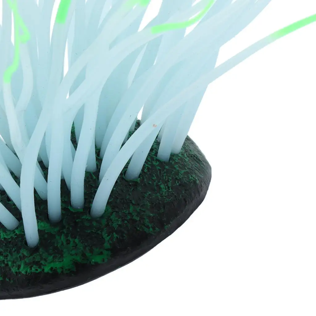 Artificial Sea Anemone Ornament Glowing Effect Silicone Landscape for Fish Tank Aquarium