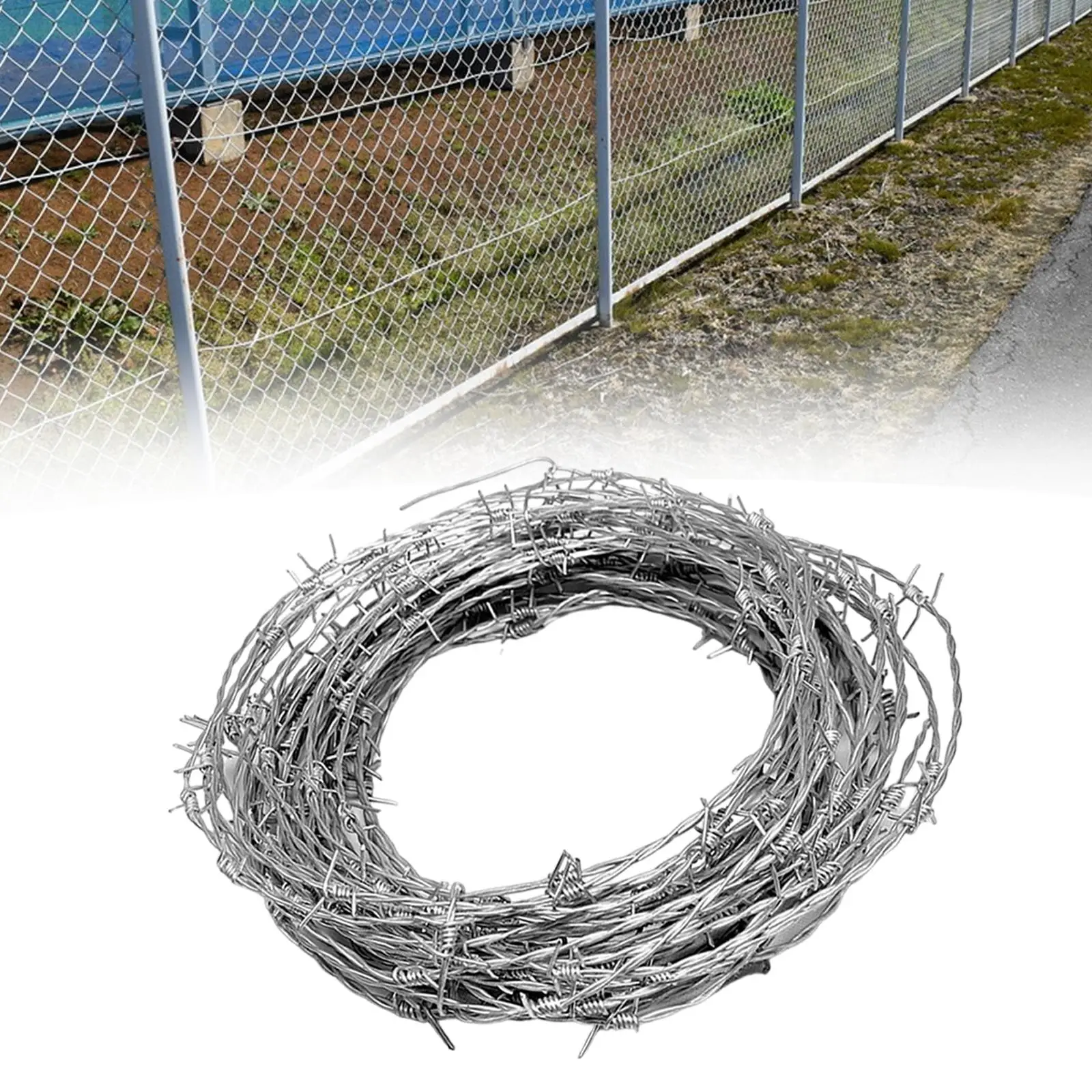 Barbed Wire Easy to Install Stable Wear Resistant Barbed Wire Roll for Construction Sites Home Bird Feeder Crafts Warehouse