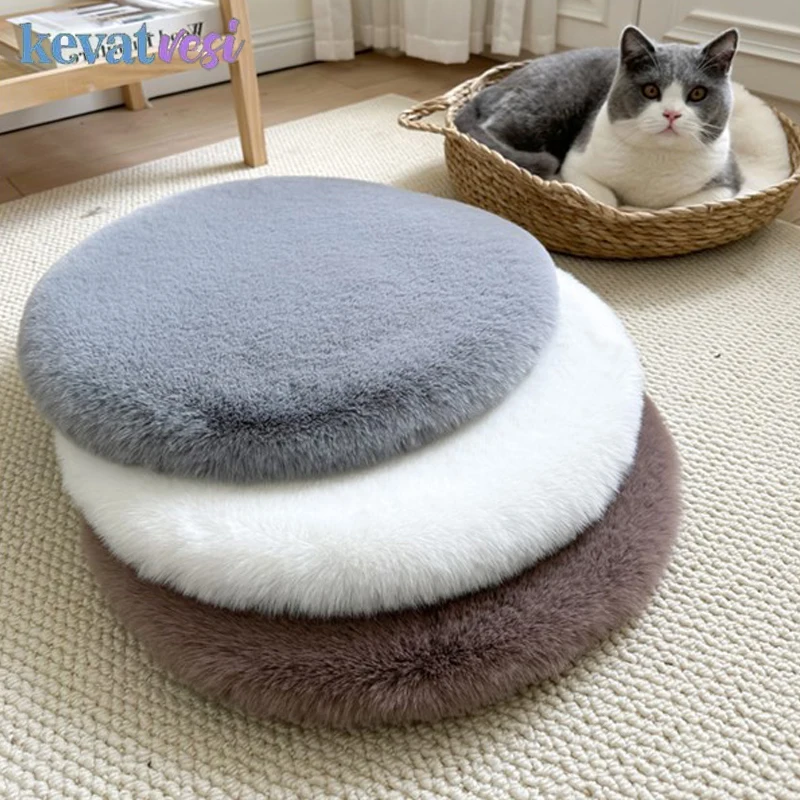 Cama redonda para gatos de 40/50/60cm, cama para dormir cálida para invierno, cama suave y cómoda para mascotas, accesorios para perros pequeños y medianos
