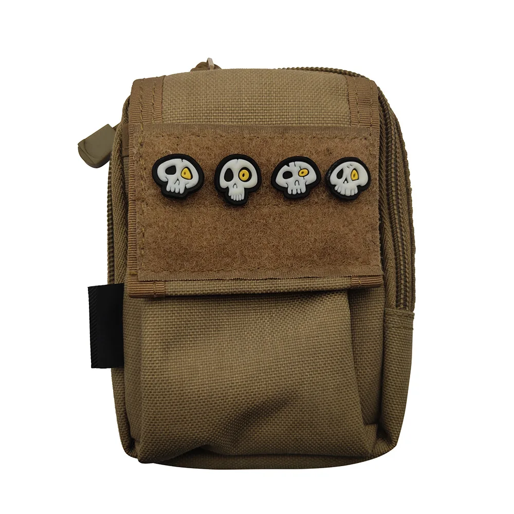 Parche de PVC con forma de calavera y ojo amarillo, calcomanía decorativa de adorno, parches de goma que brillan en la oscuridad, paquete de 4 piezas - imagen 4