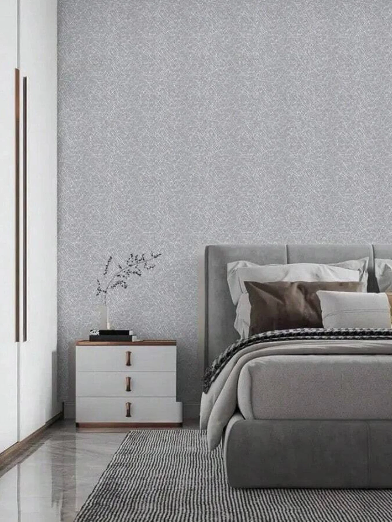 1 rollo de papel tapiz autoadhesivo, papel de contacto autoadhesivo con textura de seda gris plateado, pelar y pegar inmediatamente, papel tapiz impermeable y extraíble para sala de estar, cocina, dormitorio, dormitorio, papel tapiz de renovación de muebles, papel tapiz estético de otoño - imagen 5