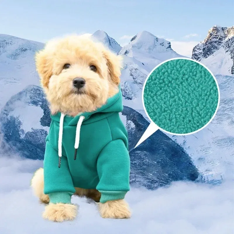 Sudadera con capucha para perro, chaleco para perro pequeño y mediano, sudadera para exteriores, Bulldog, Husky, forro polar cálido, disfraz para cachorro y gato - imagen 3