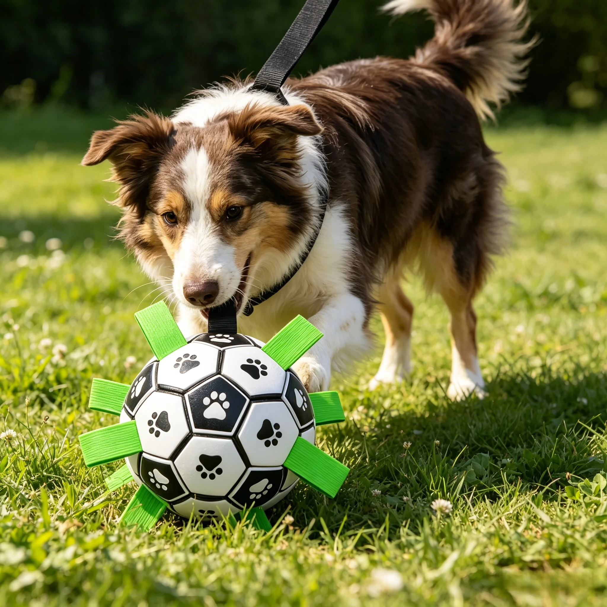 Pelota de fútbol chirriante juguete para perros resistente a mordidas - imagen 5