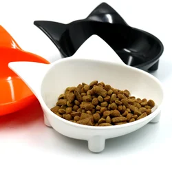 Cuenco melamina antideslizante con forma de gato para gatos adultos
