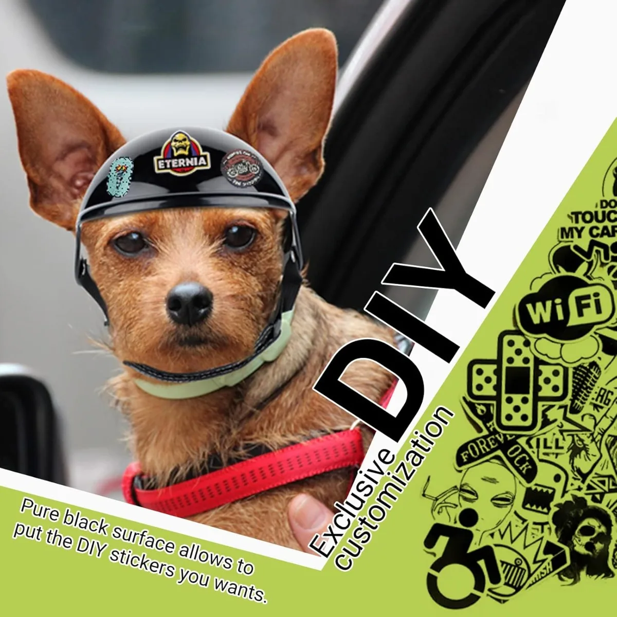 Casco para perro ATUBAN, cascos de motocicleta para perros XSmall Chihuahua, casco de seguridad para mascotas, casco para cachorros y gatos Extra pequeño, protección para la cabeza - imagen 5