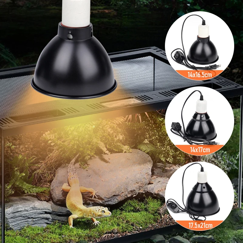 Abrazadera de lámpara para reptiles de 300W, soporte de lámpara de calefacción UVB de tortuga, soporte de bombilla para mascotas, lámparas de emisión de pantalla para reptiles de 110-240V - imagen 2