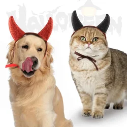 Diadema Halloween cuernos de vaca para gato y perro
