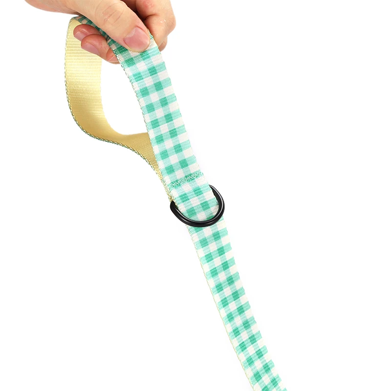 PLATTCO Lindo nylon impreso GRASS PLAID correa cómoda correa perro caminar correr entrenamiento correa duradera cadena 5 tamaño PDL306 - imagen 5