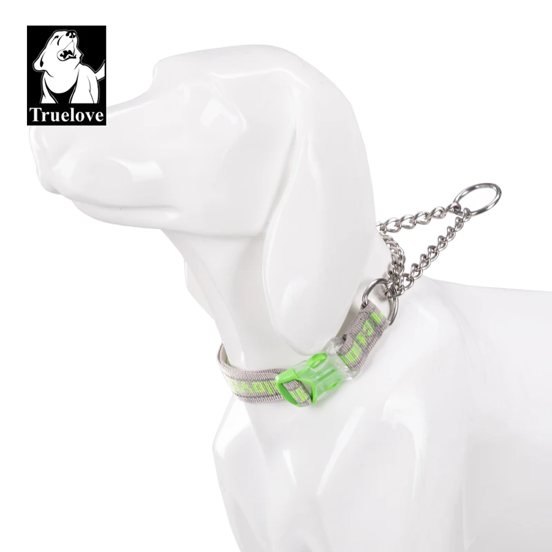 Truelove-Collar de nailon para perro, cadena de acero inoxidable, ajustable, reflectante, para entrenamiento de perros grandes, tlc5372 - imagen 4