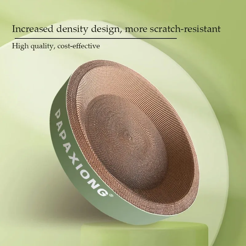 Rascador redondo ovalado para gatos, juguetes resistentes al desgaste, poste de rascado, papel corrugado duradero, cama para gatos - imagen 5