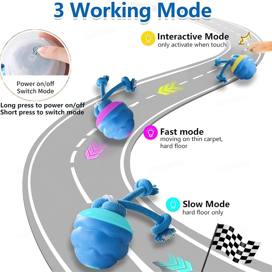 Pelota de juguete inteligente para perros, juguete interactivo electrónico para gatos, pelota que rebota en movimiento automático Usb para perros grandes y medianos, regalo de vacaciones para mascotas - imagen 4