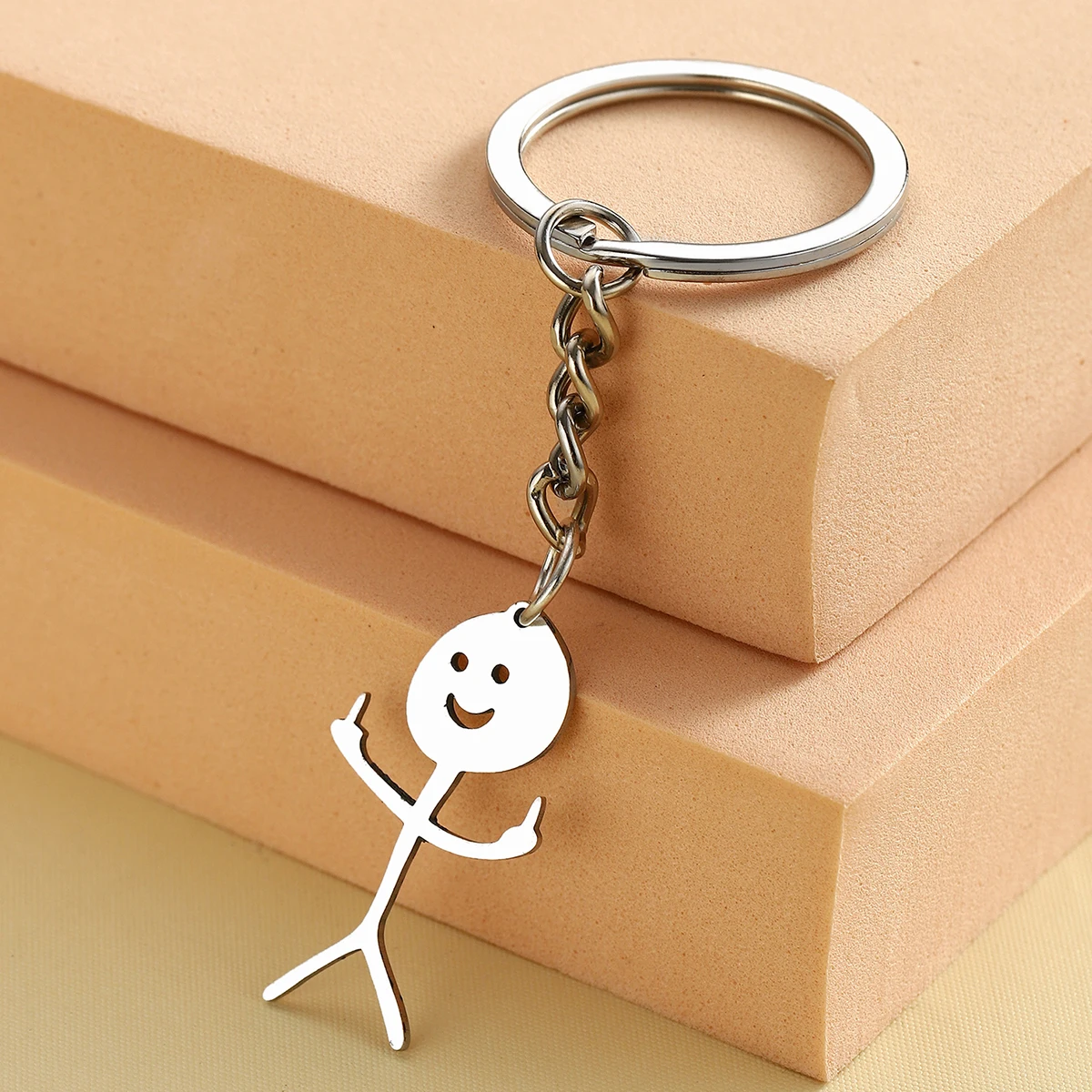 Regalos de elefante para adultos, llaveros de regalo divertidos, regalos de dedo medio para amigo, ella, llavero fresco, regalos de mordaza pequeña