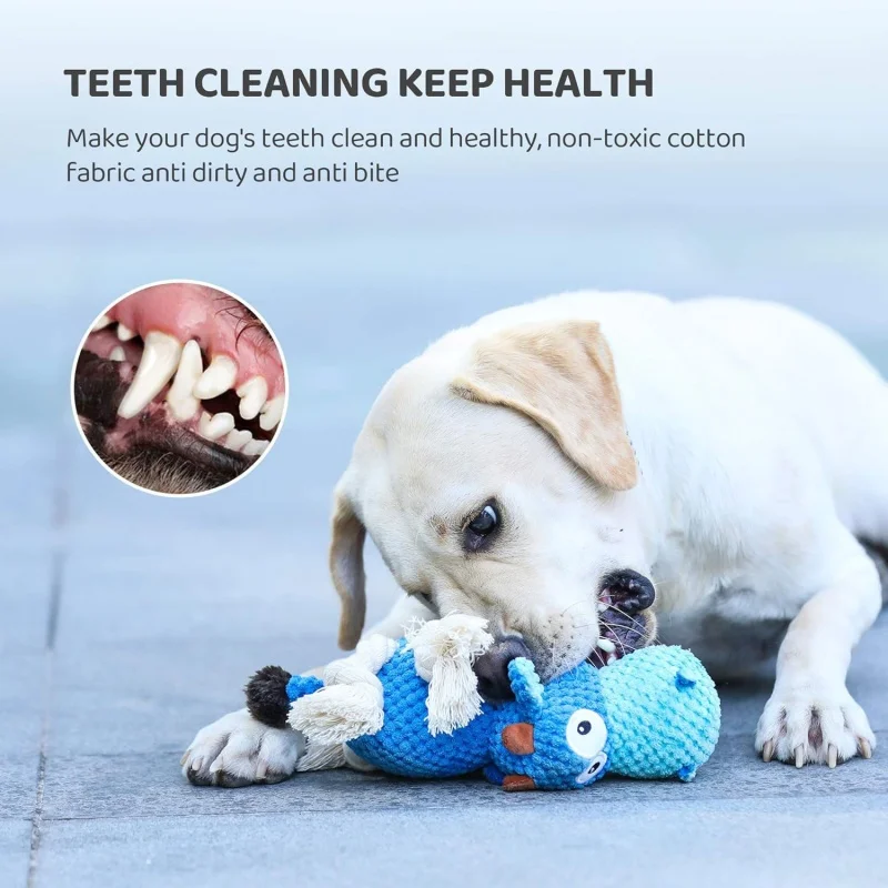 Juguete dental masticador de peluche chirriante para perros - imagen 4