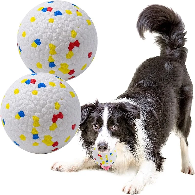 Pelota de juguete sólida resistente a mordeduras para perros pequeños y grandes, E-TPU de alta elasticidad, pelota para masticar para mascotas, juguete interactivo sin chirrido para cachorros