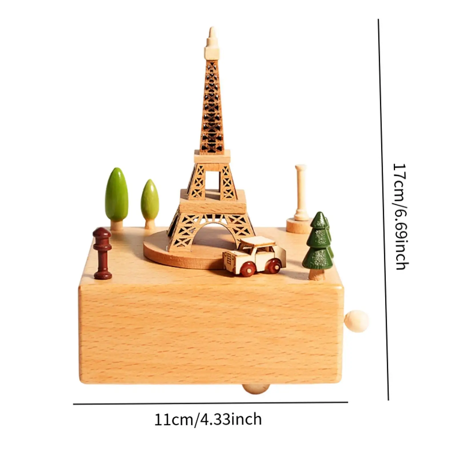 Wooden Music Box Handmade Rotating Musical Toy Birthday Present Creative Home Decor Ornament for Christmas Gift